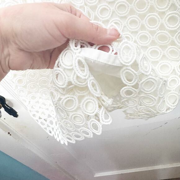 Karina Grimaldi Felix Crochet White Eyelet Jumpsuit Style 6407 Size XS Peekaboo - Picture 7 of 12